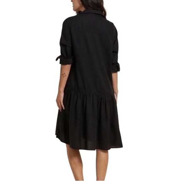 Grayson Frank & Eileen Change Maker Mini Shirt Dress Long Sleeve Black Size 2 S - Picture 2 of 7